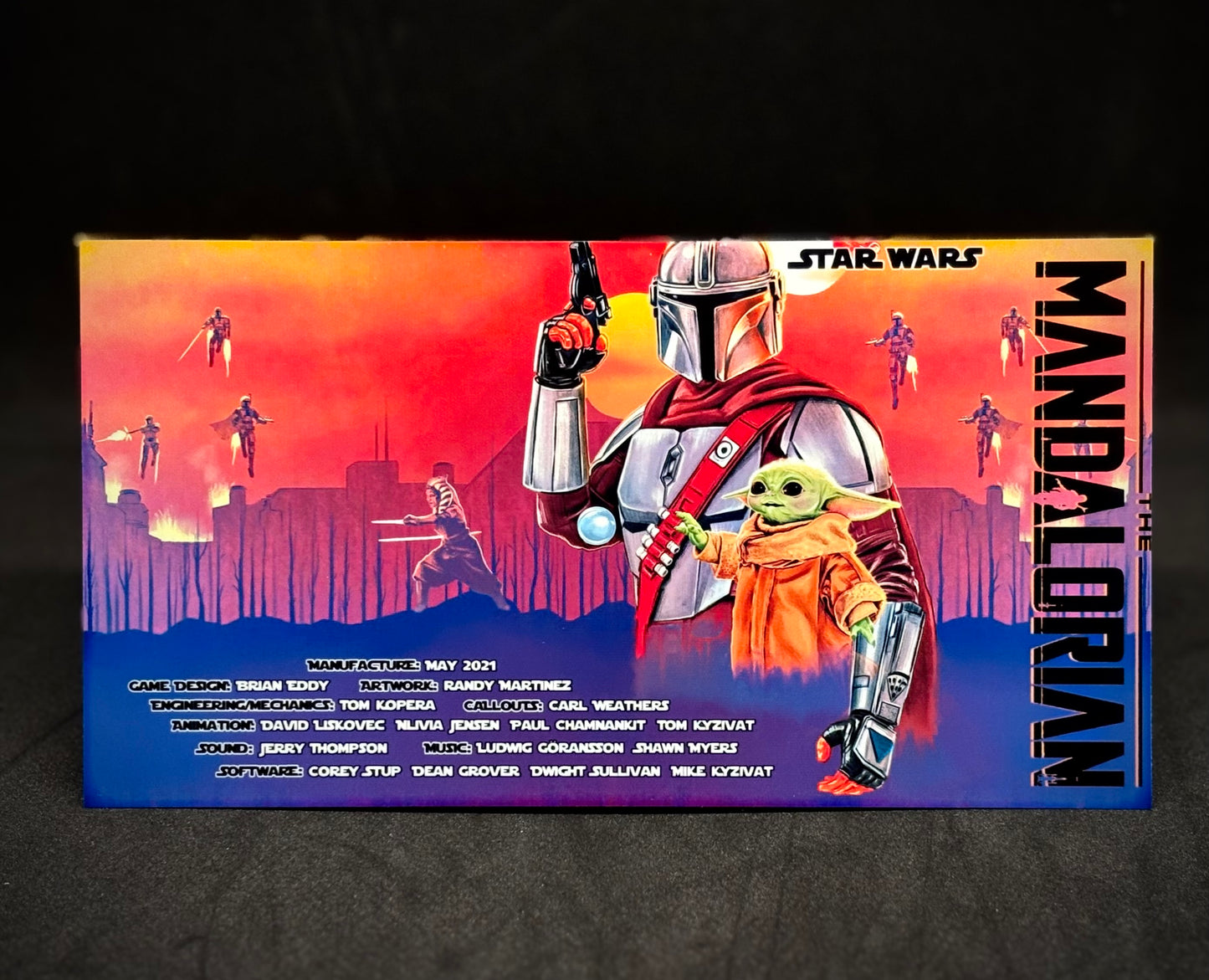 Stern Star Wars The Mandalorian 2021 Carte Solo Flipper Custom Apron imprimée V1