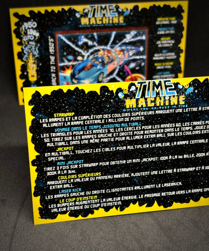 Data East Time Machine 1988 Game Cards Instructions Pinball Custom Apron Printed Rules