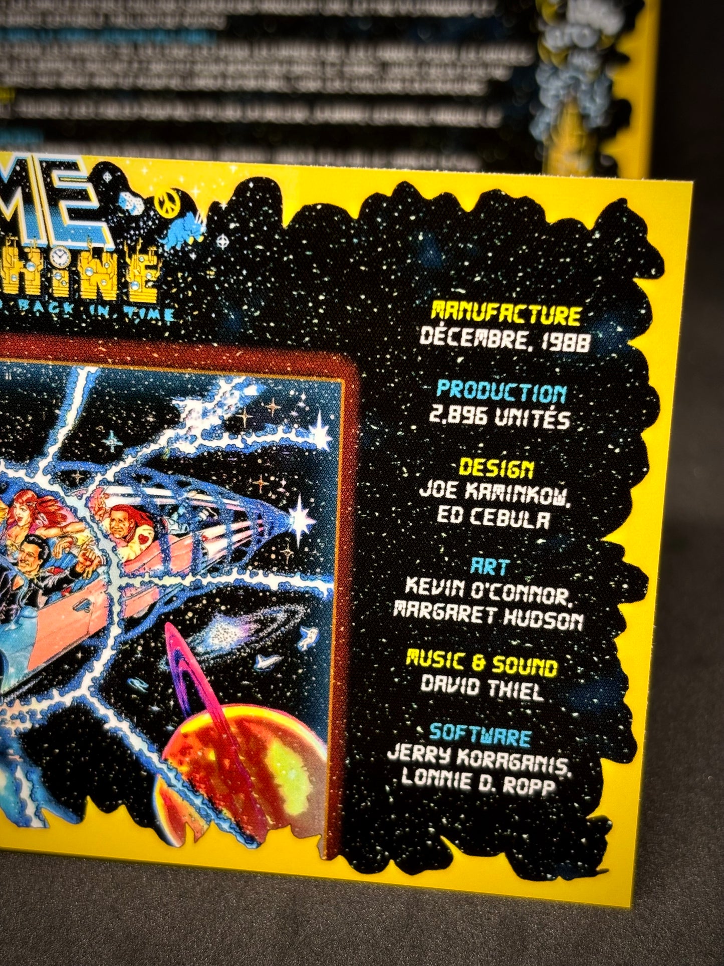 Data East Time Machine 1988 Jeu Cartes Instructions Flipper Custom Apron règles imprimées