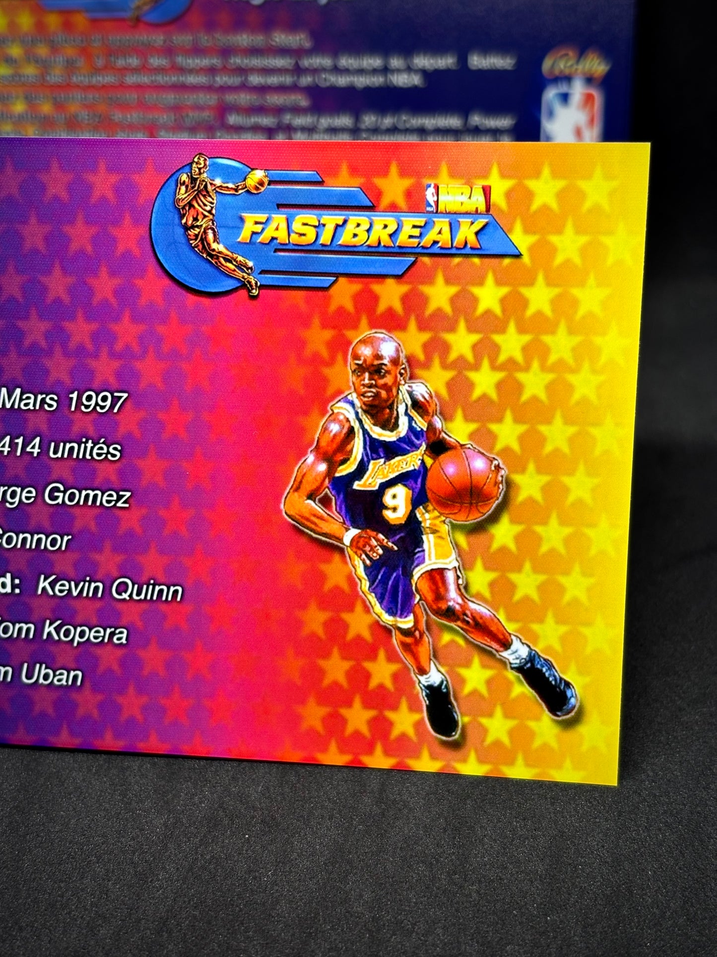 Bally NBA FASTBREAK 1997 Jeu Cartes Instructions Flipper Custom Apron règles imprimées V1