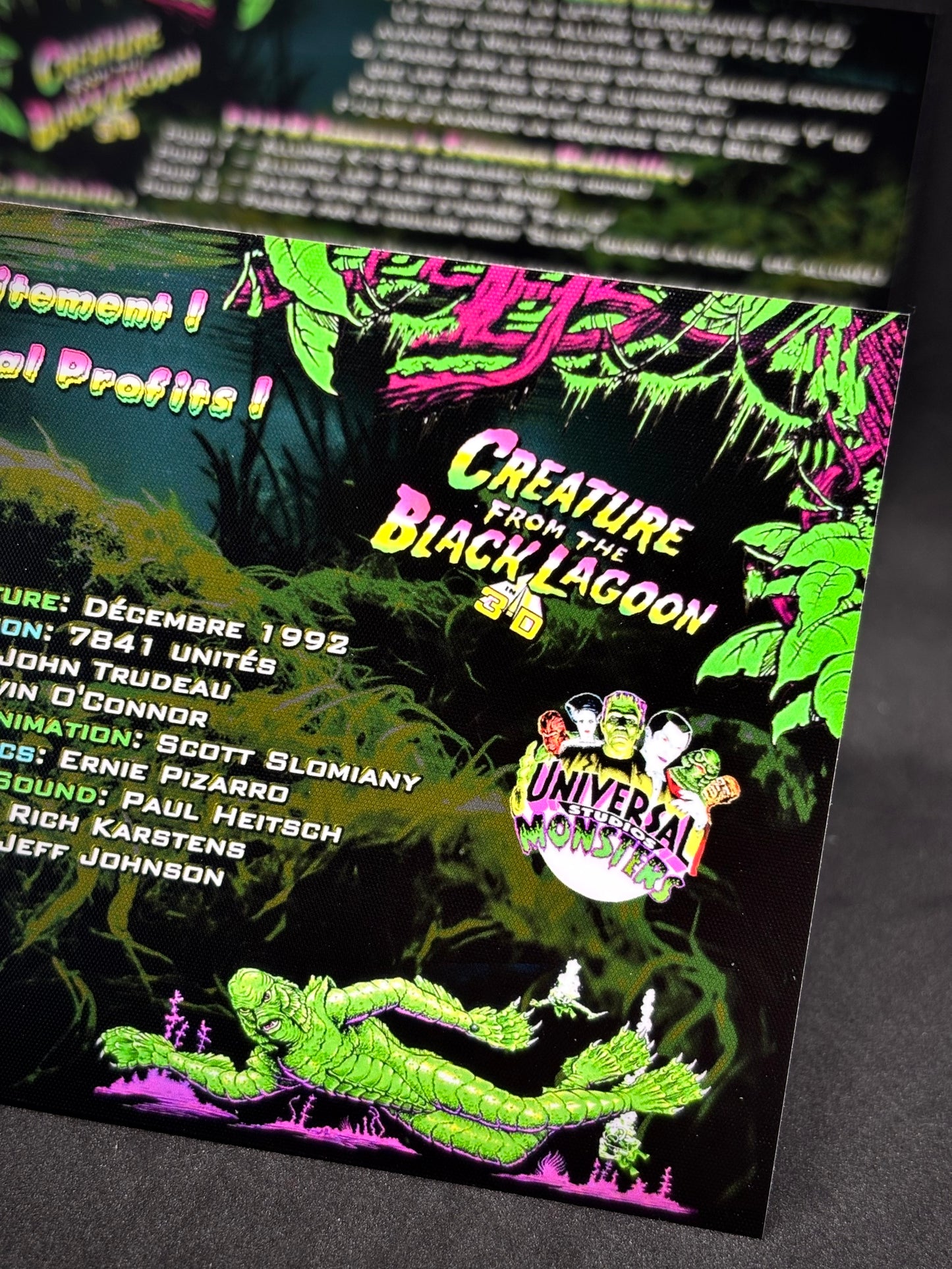 Bally Creature From The Black Lagoon 1992 Jeu Cartes Instructions Flipper Custom Apron règles imprimées V1