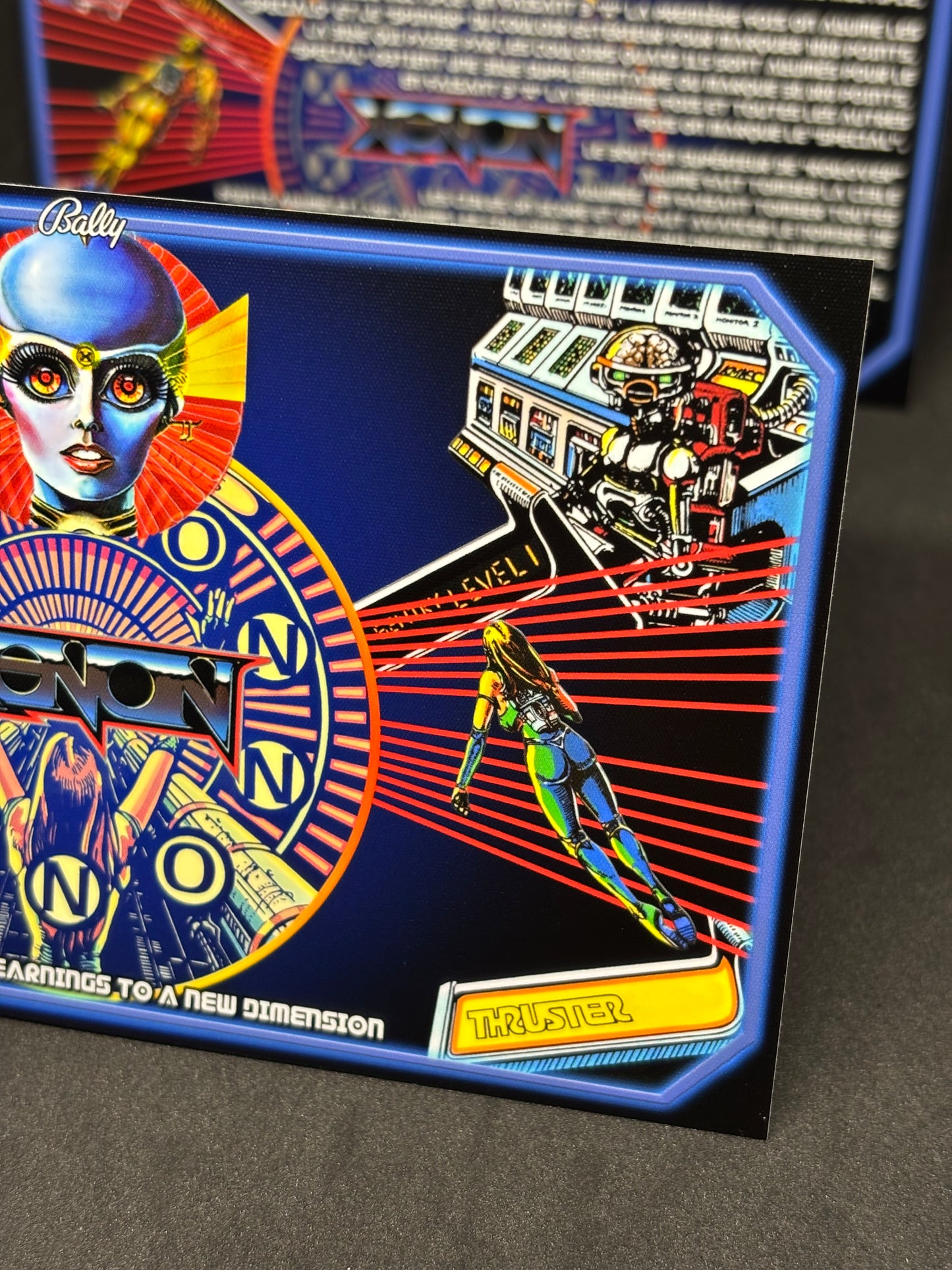 Bally XENON 1980 Jeu Cartes Instructions Flipper Custom Apron règles imprimées V2