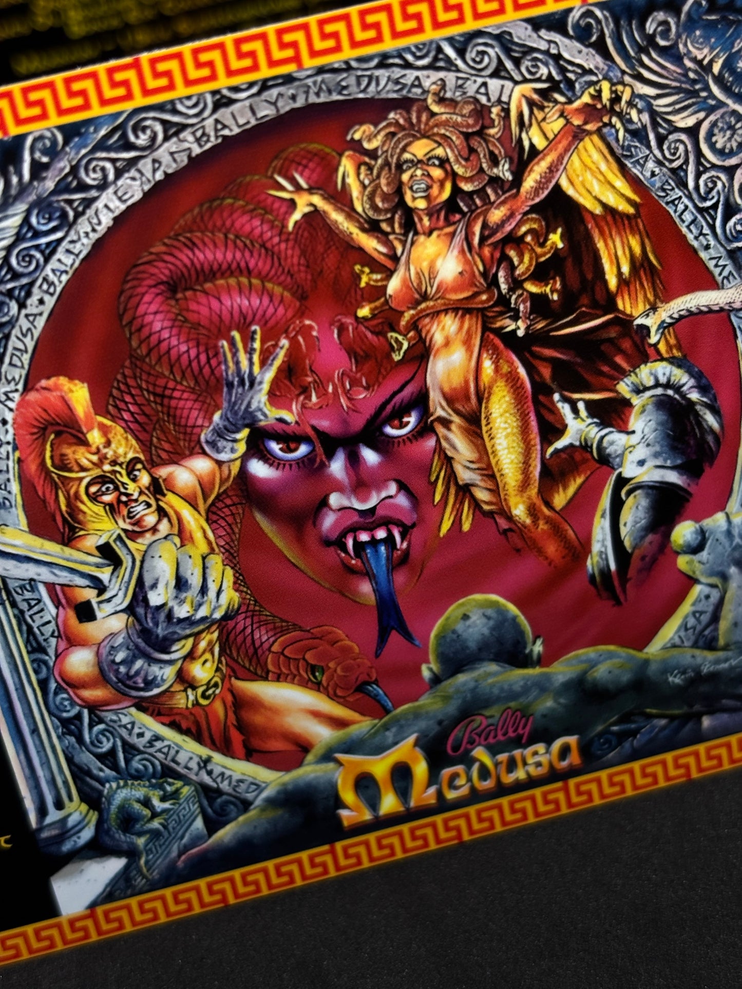 Bally MEDUSA 1981 Jeu Cartes Instructions Flipper Custom Apron règles imprimées