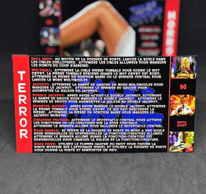 Instrucciones de tarjetas de juego Data East Tales From The Crypt 1993, delantal personalizado de pinball, reglas impresas V3