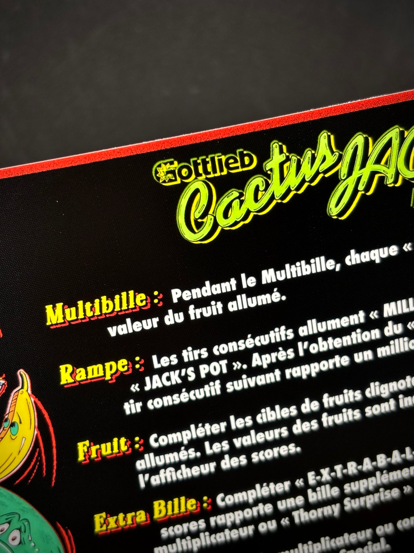 Gottlieb Cactus Jack's 1991 Game Cards Instructions Pinball Custom Apron Printed Rules V1