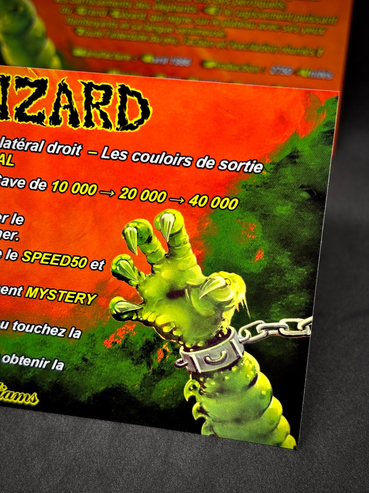 Williams GRAND LIZARD 1986 Jeu Cartes Instructions Flipper Custom Apron règles imprimées