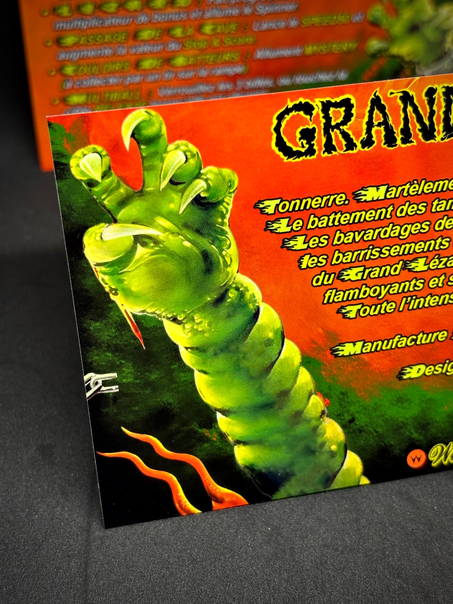 Williams GRAND LIZARD 1986 Jeu Cartes Instructions Flipper Custom Apron règles imprimées