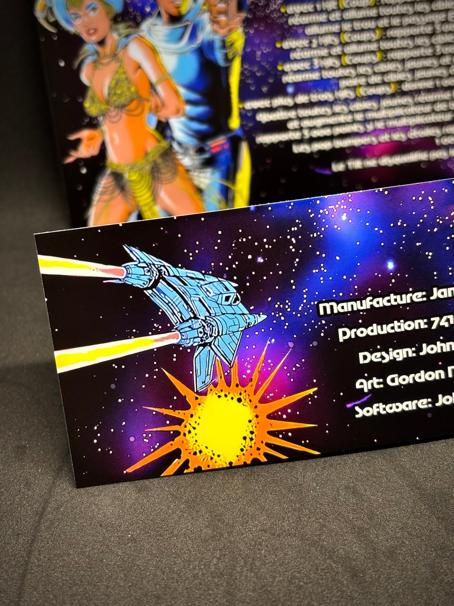 Instrucciones de las tarjetas de juego Gottlieb BUCK ROGERS 1980 Pinball Delantal personalizado reglas impresas
