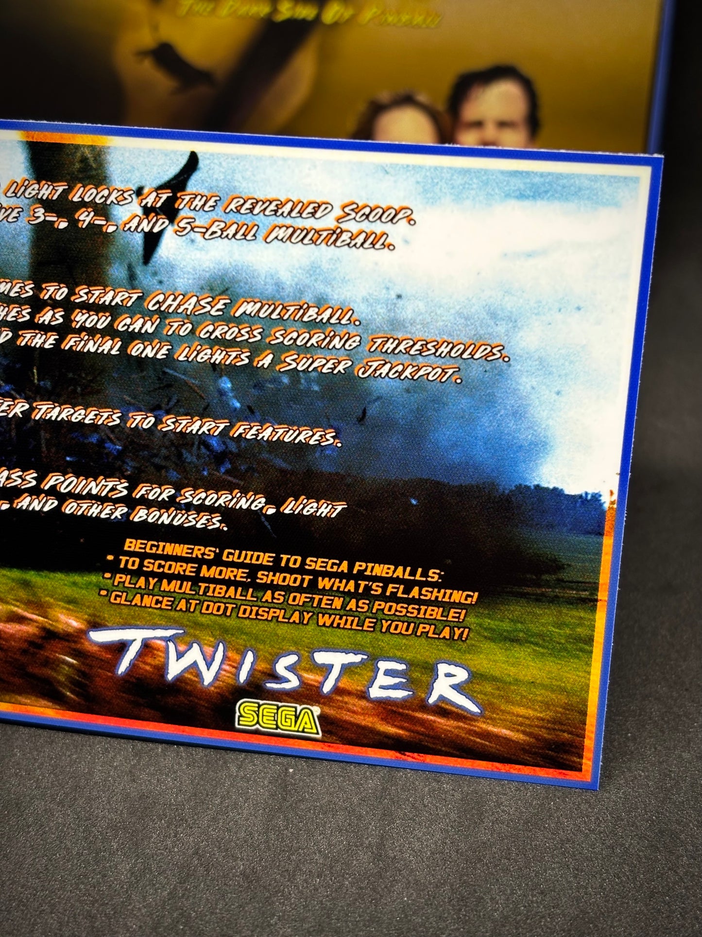 SEGA Twister 1996 Game Cards Instructions Pinball Custom Apron printed rules