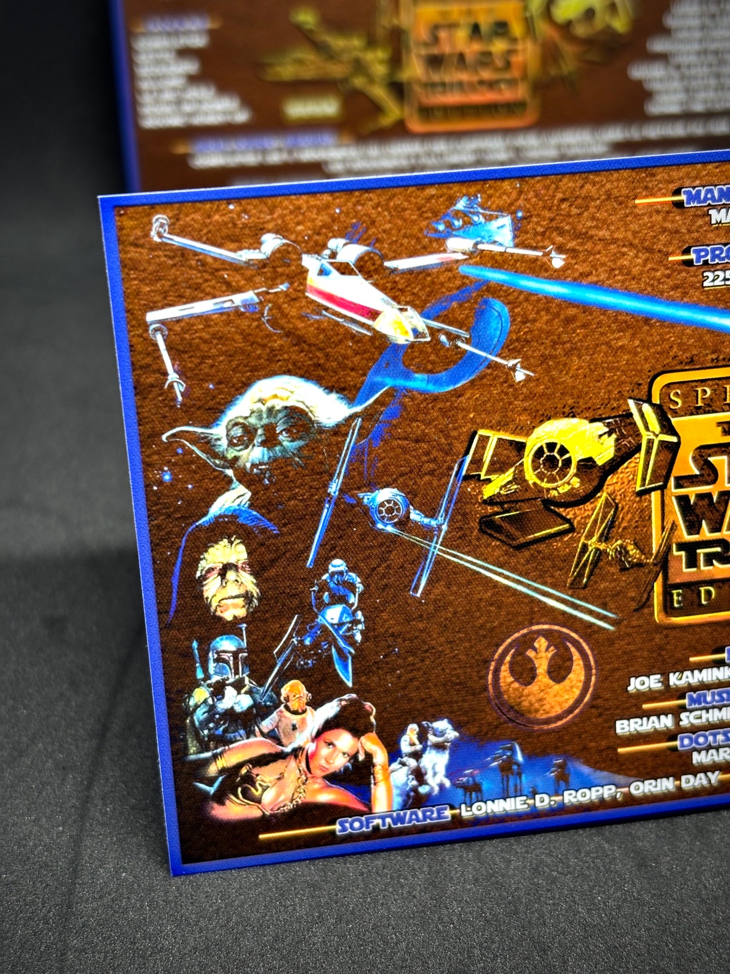 Instrucciones de las tarjetas del juego SEGA Star Wars Trilogy 1997 Delantal personalizado de pinball con reglas impresas