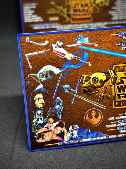 Instrucciones de las tarjetas del juego SEGA Star Wars Trilogy 1997 Delantal personalizado de pinball con reglas impresas