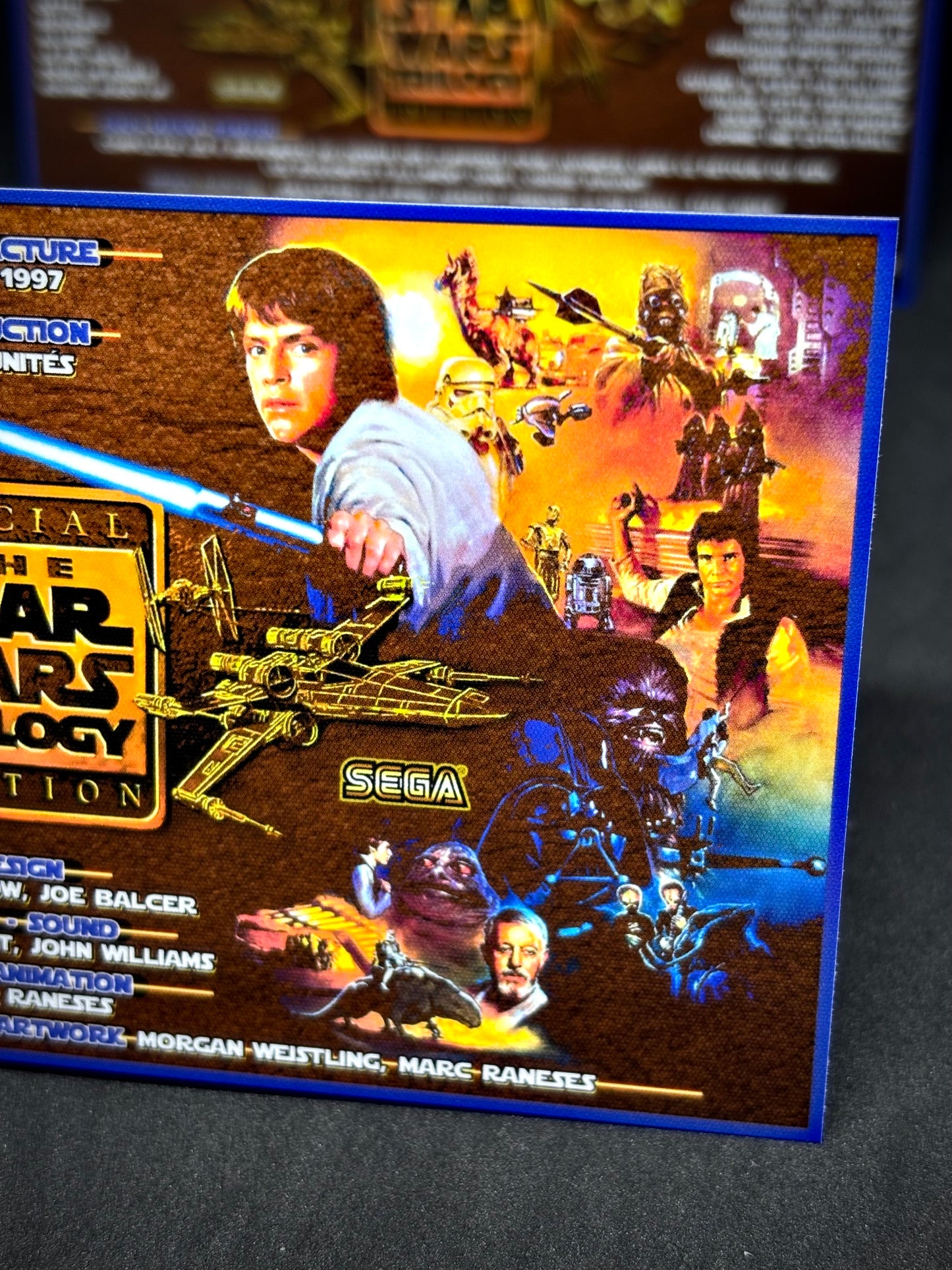 Instrucciones de las tarjetas del juego SEGA Star Wars Trilogy 1997 Delantal personalizado de pinball con reglas impresas