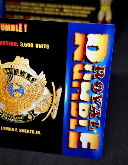 Instrucciones de tarjetas de juego Data East ROYAL RUMBLE WWF 1994 Delantal personalizado de Pinball Reglas impresas