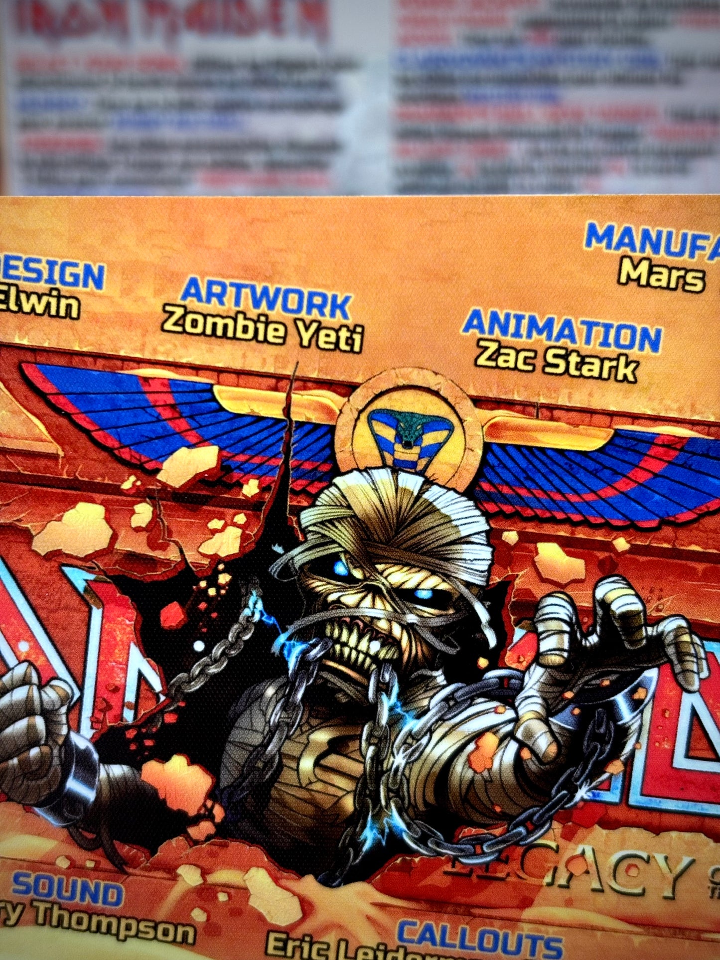 Instrucciones de las tarjetas de juego premium de Stern Iron Maiden 2018, reglas impresas del delantal personalizado de Pinball