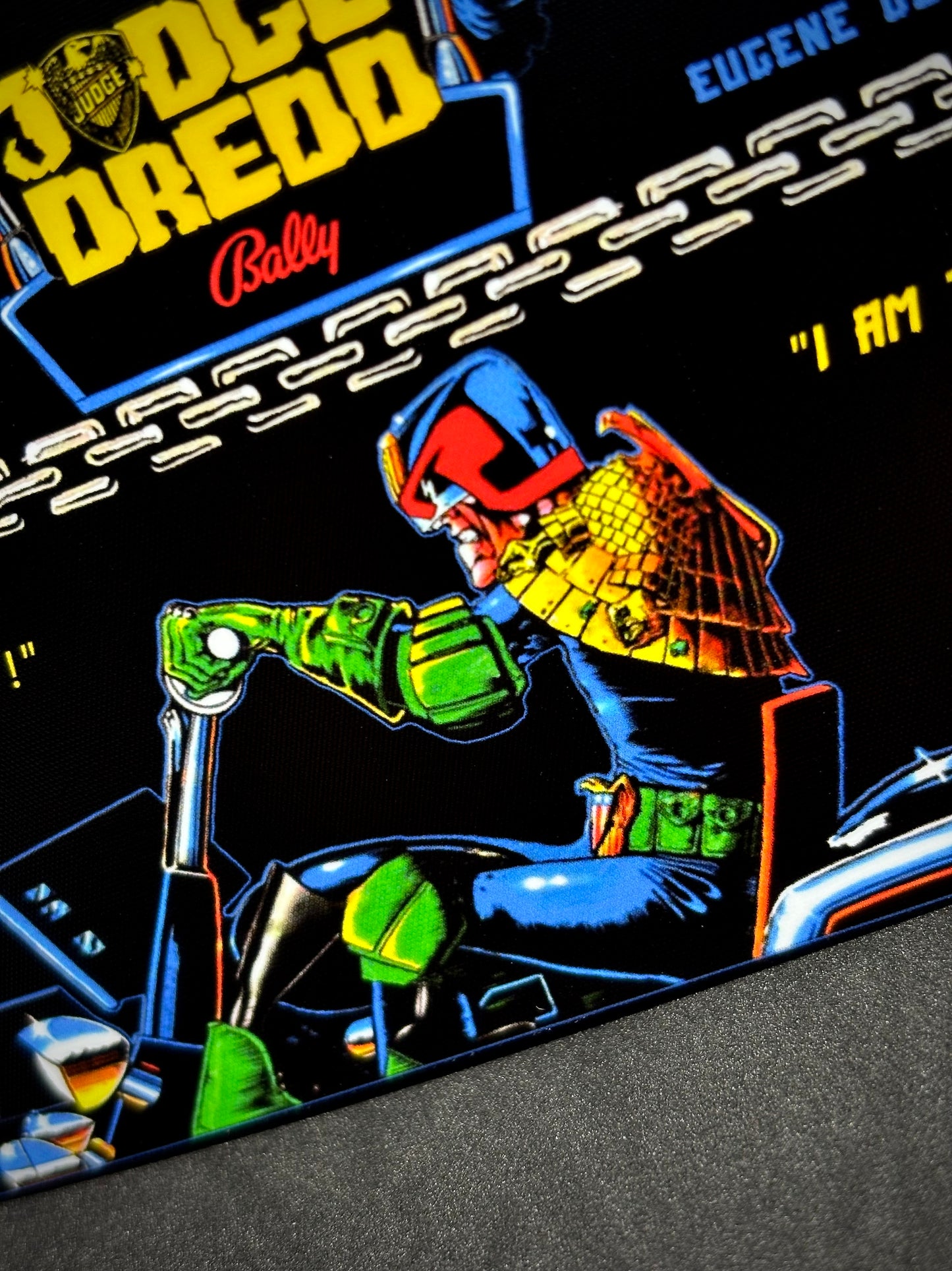 Instrucciones de las tarjetas del juego Bally JUDGE DREDD 1993, delantal personalizado de pinball, reglas impresas V1