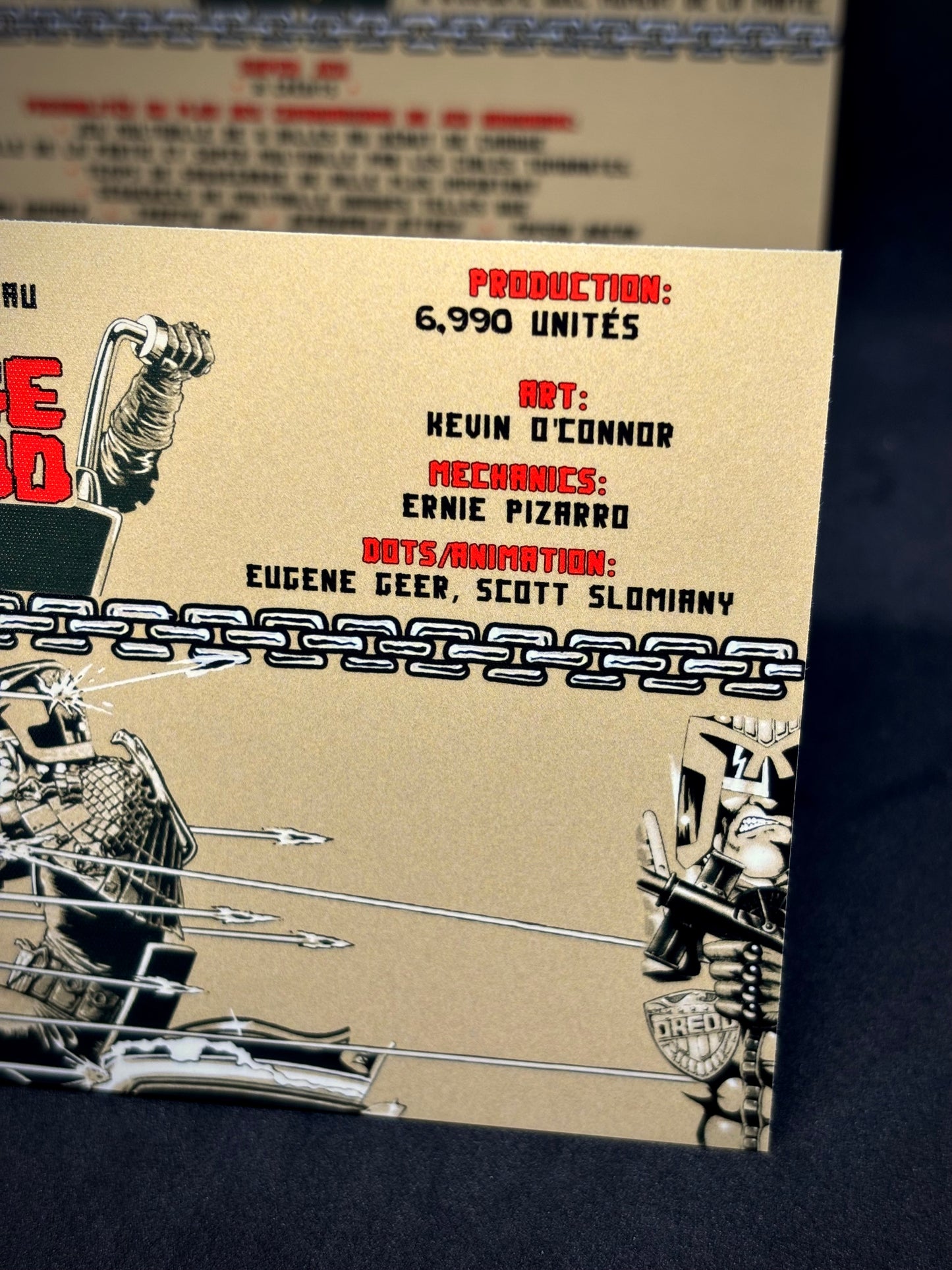 Instrucciones de las tarjetas de juego Bally JUDGE DREDD 1993, delantal personalizado de pinball, reglas impresas V2