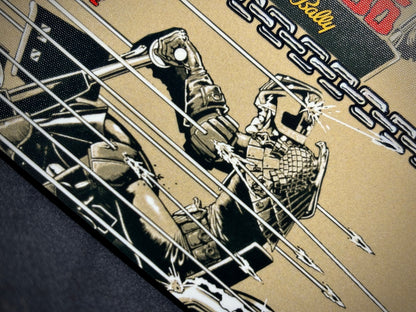 Instrucciones de las tarjetas de juego Bally JUDGE DREDD 1993, delantal personalizado de pinball, reglas impresas V2