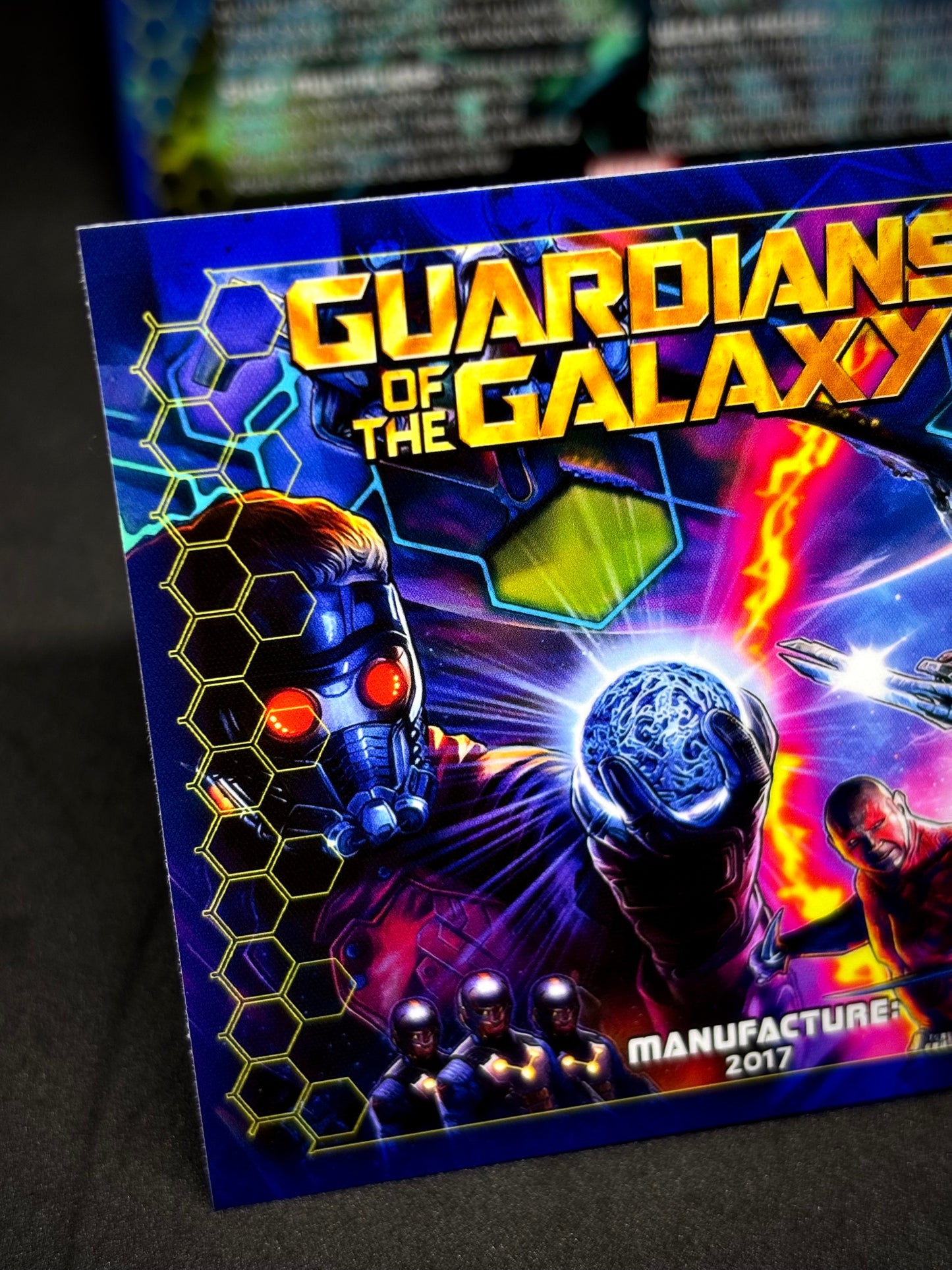 Instrucciones para las tarjetas de juego profesionales de Stern Guardians of the Galaxy 2017. Delantal personalizado de pinball con reglas impresas.