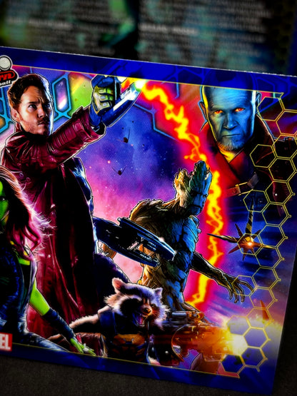 Instrucciones para las tarjetas de juego profesionales de Stern Guardians of the Galaxy 2017. Delantal personalizado de pinball con reglas impresas.