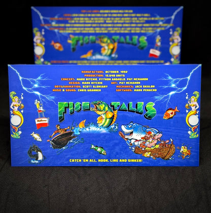 Instrucciones de las tarjetas del juego Williams Fish Tales 1992, delantal personalizado de pinball, reglas impresas V2