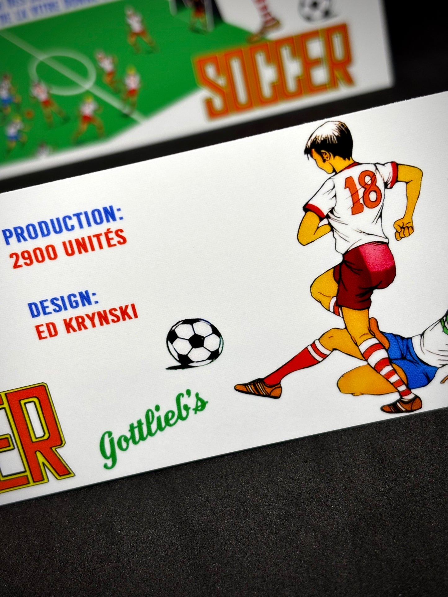 Instrucciones de las tarjetas de juego Gottlieb Soccer 1975, delantal personalizado de pinball, reglas impresas