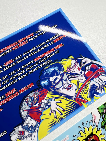 Cartes d'instructions custom apron flipper Williams Earthshaker 1989 (set de 2)