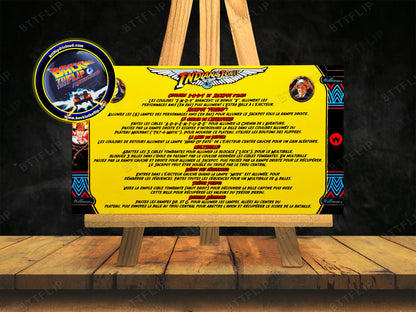 Williams Indiana Jones 1993 Juego de cartas reglas instrucciones Flipper Custom Apron V4