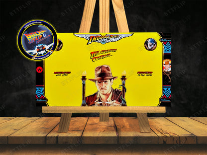 Williams Indiana Jones 1993 Juego de cartas reglas instrucciones Flipper Custom Apron V4