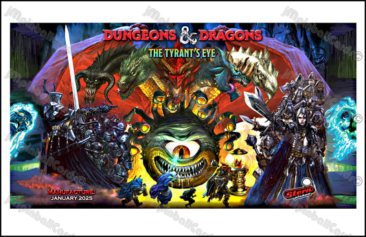 Tarjeta de pinball Stern Dungeons and Dragons 2025 Insider - Tarjeta de pinball personalizada con delantal