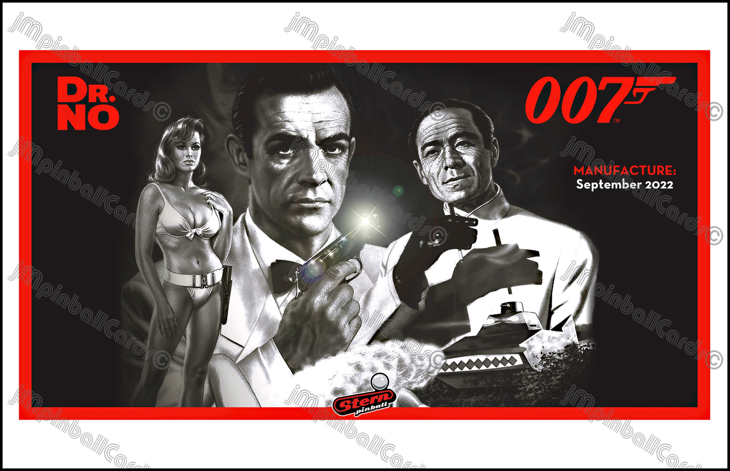 Tarjeta de pinball Stern 007 James Bond Dr. No. 2022 Insider - Tarjeta de pinball personalizada con impresión de delantal
