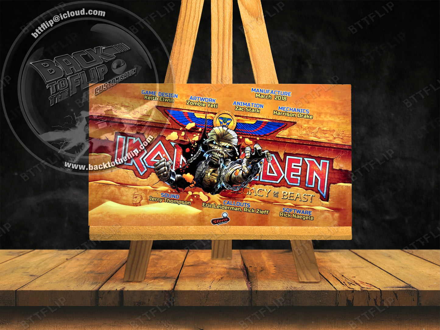 Cartes d'instructions custom apron flipper Stern Iron Maiden 2018 Premium (set de 2)