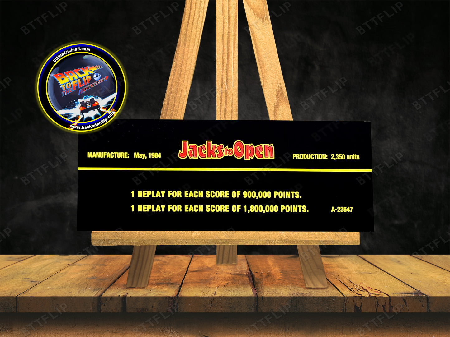 Gottlieb Jacks To Open 1984 Juego de Cartas Reglas Instrucciones Flipper Delantal Personalizado