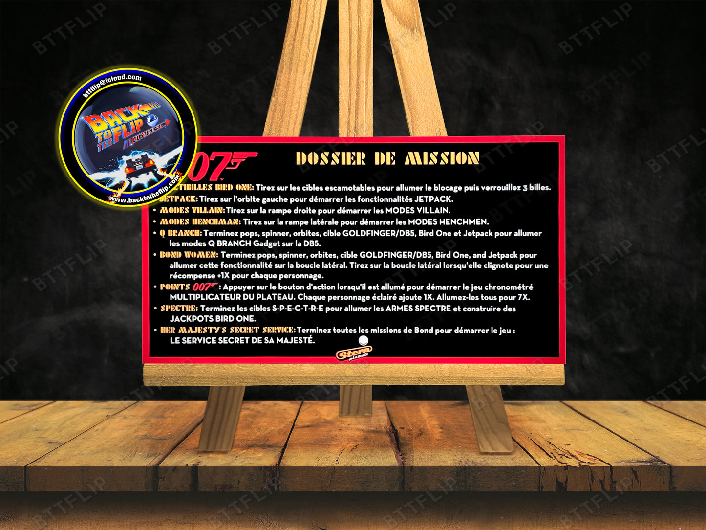 Stern 007 James Bond Dr No 2022 Game Cards Rules Instructions Pinball Custom Apron V1
