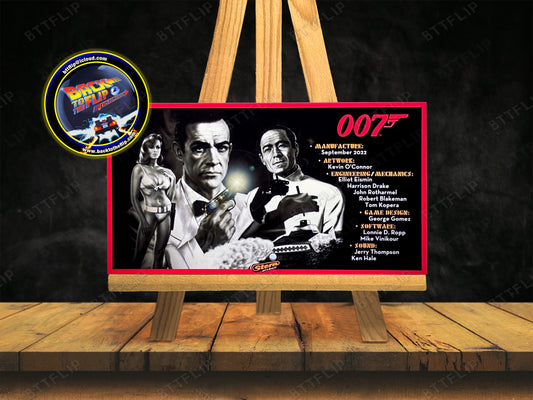 Stern 007 James Bond Dr No 2022 Jeu Cartes règles Instructions Flipper Custom Apron V1