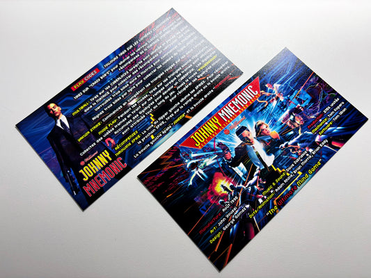 Cartes d'instructions custom apron flipper Williams Johnny Mnemonic 1995 V1