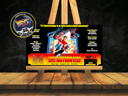Data East Last Action Hero 1993 Juego Cartas reglas Instrucciones Pinball Delantal Personalizado V3