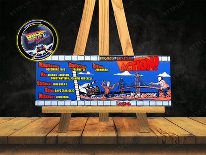 Gottlieb Light Camera Action 1989 Jeu Cartes règles Instructions Flipper Custom Apron V1