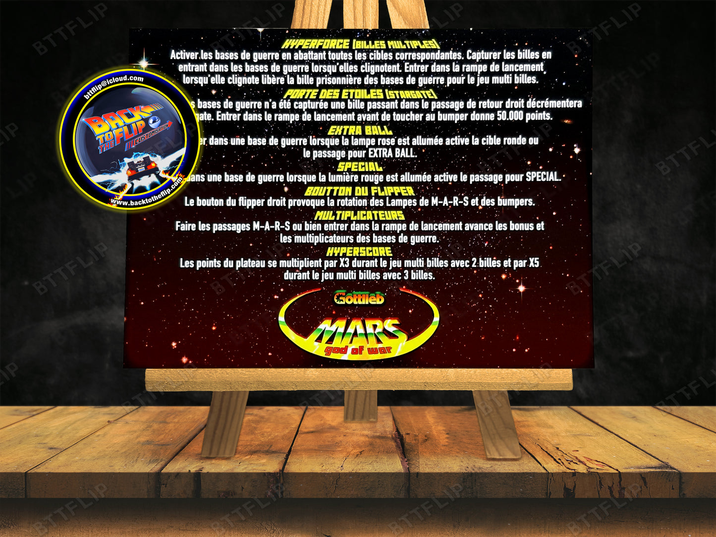 Gottlieb Mars God Of War 1981 Card Game Rules Instructions Pinball Custom Apron