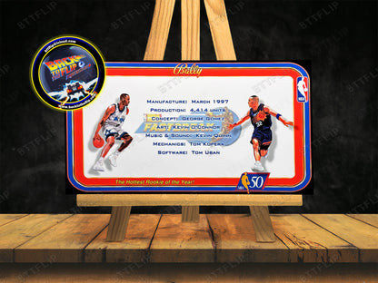 Bally NBA FASTBREAK 1997 Juego Tarjetas Reglas Instrucciones Pinball Custom Apron V4