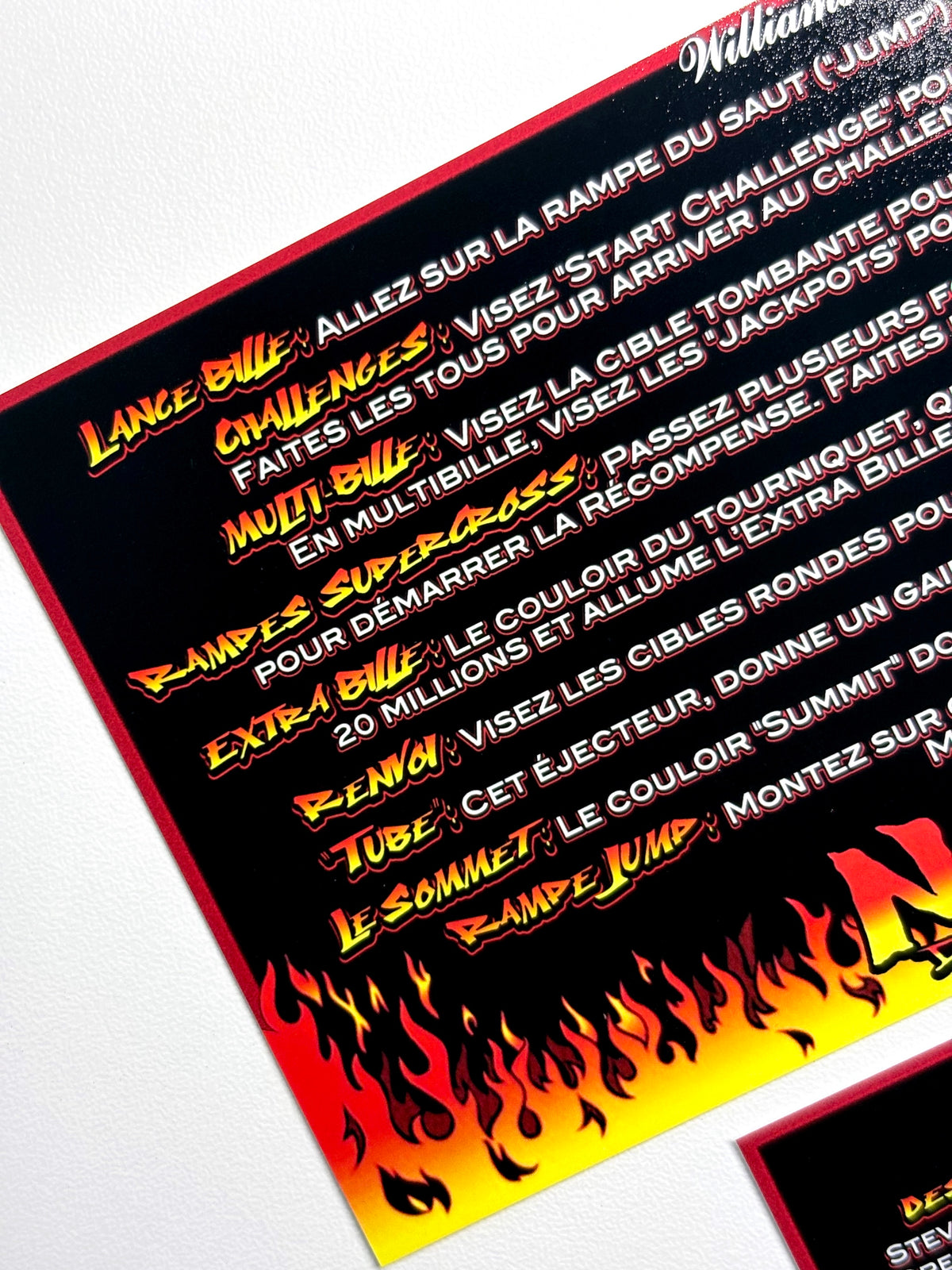 Williams No Fear Dangerous Sports 1995 custom apron instruction cards (set of 2)
