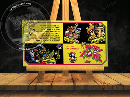Custom apron instruction cards flipper Bally Party Zone 1991 V2