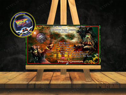 Stern Piratas del Caribe 2006 Juego de Cartas Reglas Instrucciones Flipper Custom Apron V3