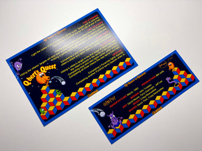 Gottlieb Q * Bert's Quest 1983 Juego de cartas Instrucciones Pinball Delantal personalizado Reglas impresas