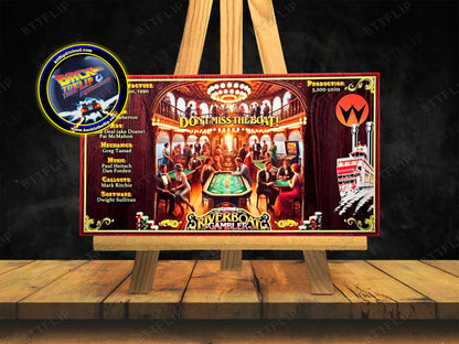 Williams Riverboat Gambler 1990 Card Game Rules Instructions Pinball Custom Apron V1