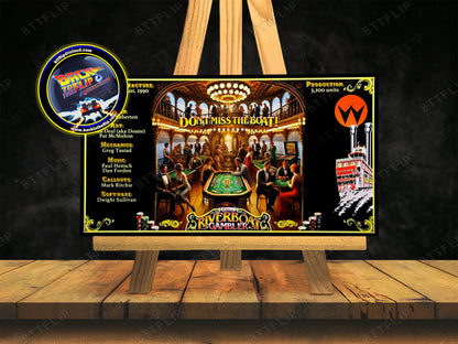 Williams Riverboat Gambler 1990 Juego Cartas Reglas Instrucciones Pinball Custom Apron V2