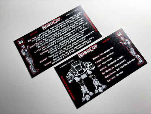 Cartes d'instructions custom apron flipper Data East Robocop 1989 (set de 2)