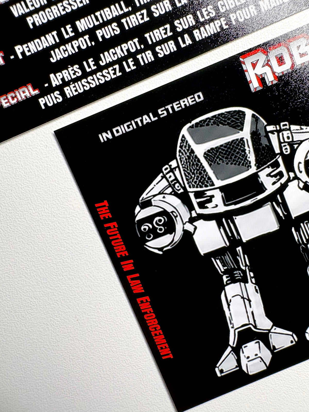 Cartes d'instructions custom apron flipper Data East Robocop 1989 (set de 2)