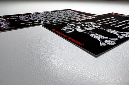 Cartes d'instructions custom apron flipper Data East Robocop 1989 (set de 2)