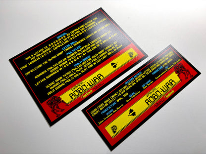 Cartes d'instructions custom apron flipper Gottlieb Robo-war 1988 Robowar (set de 2)