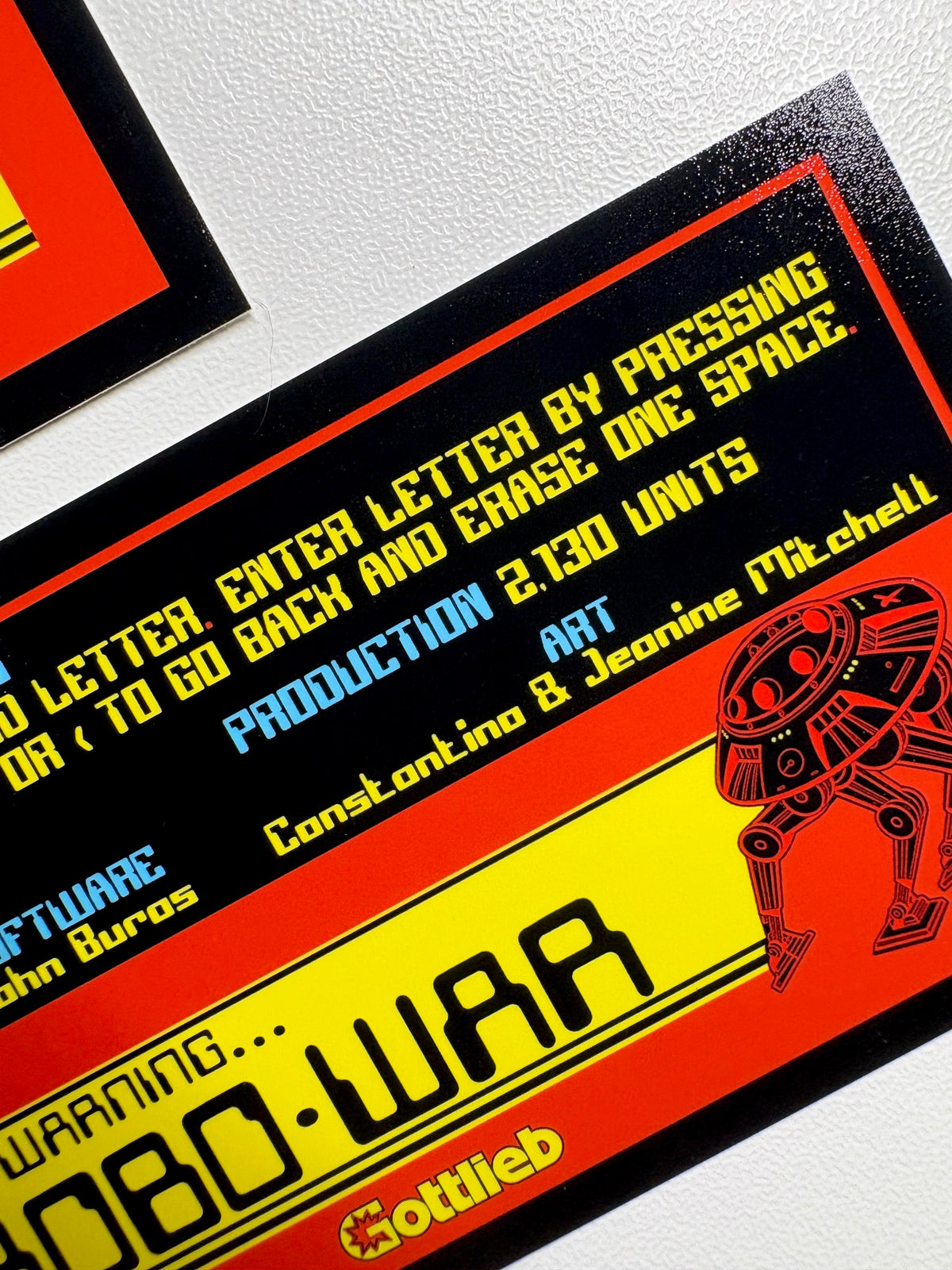 Cartes d'instructions custom apron flipper Gottlieb Robo-war 1988 Robowar (set de 2)